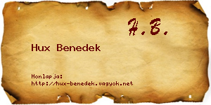Hux Benedek névjegykártya