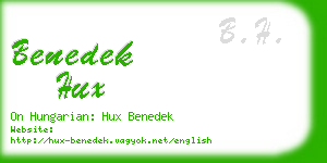 benedek hux business card